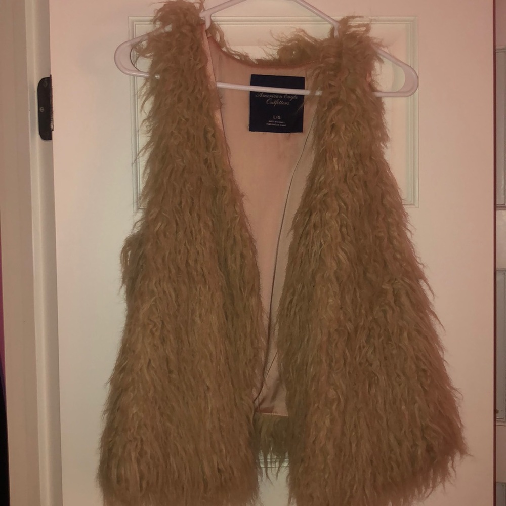 AE tan fur vest